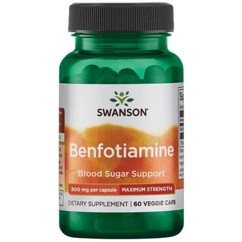 Бенфотиамин максимальная сила, Benfotiamine, Swanson, 300 мг, 60 капсул (SWU977)