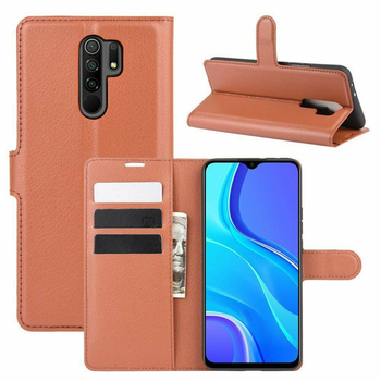 Чохол IETP для Xiaomi Redmi 9 книжка шкіра PU коричневий Без бренду