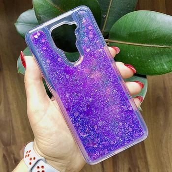 Чохол Glitter для Xiaomi Redmi Note 9 бампер силіконовий акваріум Фіолетовий Без бренду