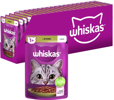 Вологий корм для кішок Whiskas Ягня в желе