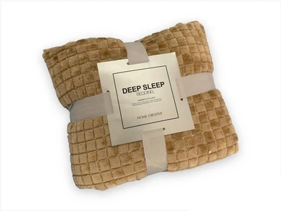 Велюровый плед "Кубик" Deep Sleep Микрофибра 200х230см Бежевый