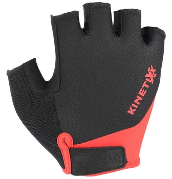 Велоперчатки KinetiXx Levi Smart Bike Glove unisex без пальцев чёрные/красные размер 9,5