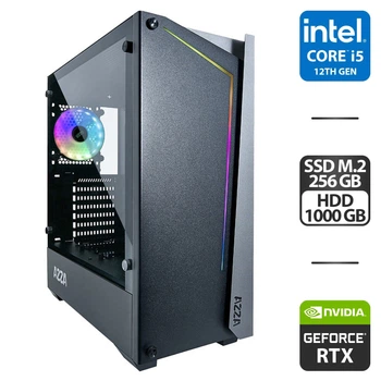 Игровой ПК Azza / Core i5-12400F (6 ядер по 2.5-4.4GHz) / 16GB DDR4 / 256GB SSD M.2 + 1000GB HDD / GeForce RTX 3070, 8GB GDDR6, 192-bit / 750W