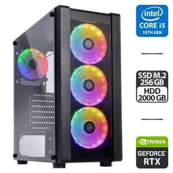 Ігровий ПК Qube Storm Tower / Intel Core i5-10400F (6(12) ядер по 2.9-4.3GHz) / 16GB DDR4 / 256GB SSD M.2 + 1000GB HDD / GeForce RTX 3070, 8GB GDDR6, 192bit / 750W