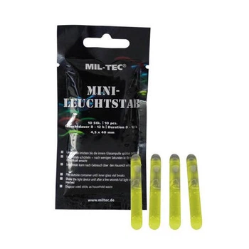 Набір Ліхтариків хімічних Mil-Tec MINILEUCHTSTAB 4 CM YELLOW (10 STÜCK) (14931515)