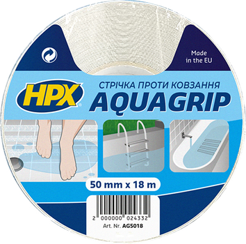 Антискользящая лента НРХ AQUA GRIP для ванн и бассейнов 50 мм х 18 м Прозрачная (AG5018)