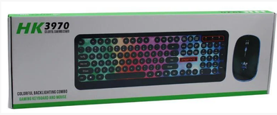 Комплект проводная игровая клавиатура LED+мышь ABX HK3970 6947 Черный