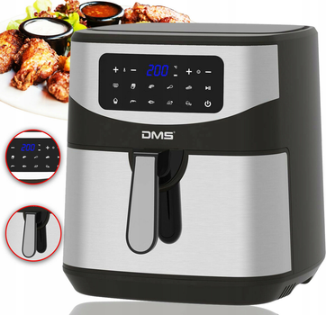 Фритюрница DMS HF-7S​​​​​​​ XXXL Air Fryer 7 литров 1800 Вт таймер 1-60 мин температура регулируется 50-200 ° C