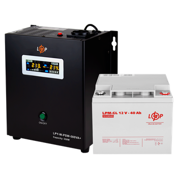 Комплект резервного питания для котла LP (LogicPower) ИБП + гелевая батарея (UPS W500 + АКБ GL 520W)