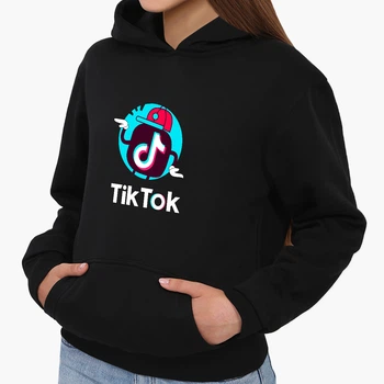Детский худи ТикТок (TikTok) Черный (9298-1712) 164 см