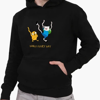 Детский худи Время приключений Фин и Джейк пес (Adventure Time Finn & Jake the dog) Черный (9298-1580-6) 116 см