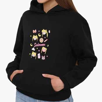Детский худи Сейлор Мун (Sailor Moon) Черный (9298-2911) 128 см