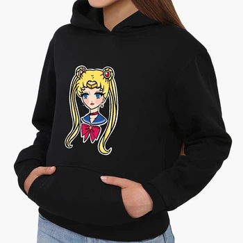Детский худи Сейлор Мун (Sailor Moon) Черный (9298-2926) 164 см