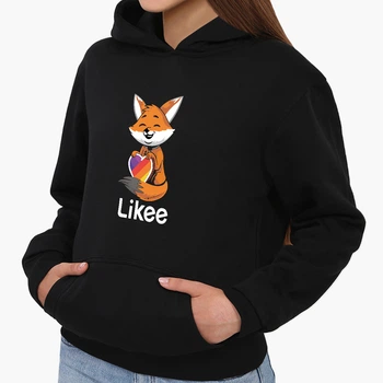 Детский худи Лайк Лиса (Likee Fox) Черный (9298-1033) 164 см