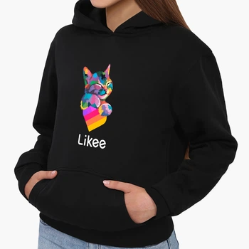 Детский худи Лайк Кот (Likee Cat) Черный (9298-1040) 164 см