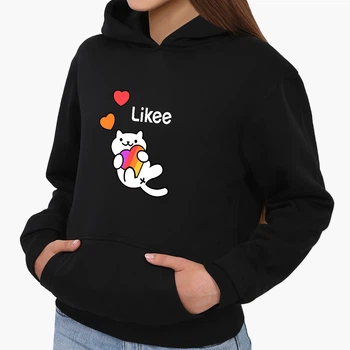 Детский худи Лайк Кот (Likee Cat) Черный (9298-1039) 128 см