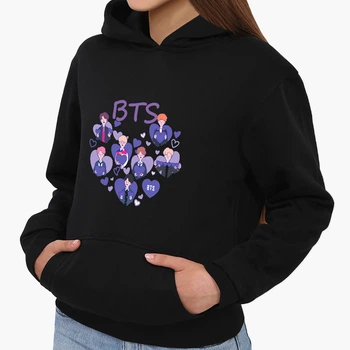 Детский худи БТС (BTS) Черный (9298-3273) 140 см