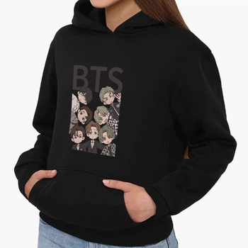 Детский худи БТС (BTS) Черный (9298-3275) 164 см