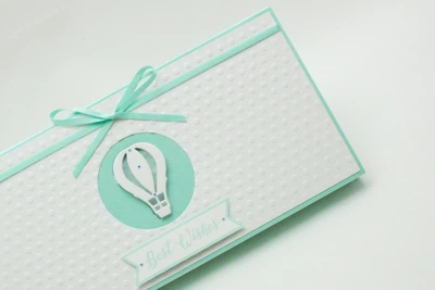 Gift box Dreamer м'ятний з білим Конверт вітальний для грошей