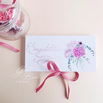 Gift box Sofia білий Подарункова листівка для грошей для жінки Ручна робота