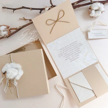Gift box Cotton present с цветком хлопка Оригинальный подарок Любимой на день рождения, юбилей, 8 марта