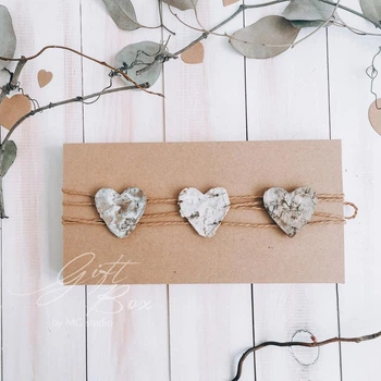 Gift box Love tree березовые сердечки Подарок на день влюбленных девушке Ручная работа