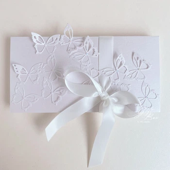 Gift box Butterfly жемчужный Конверт на свадьбу, день рождения, юбилей