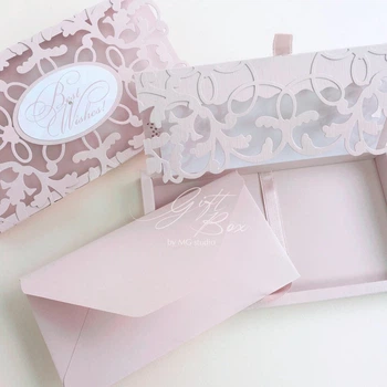 Gift box Afrodita-S колір пудровий Конверт для грошей на весілля, день народження, ювілей
