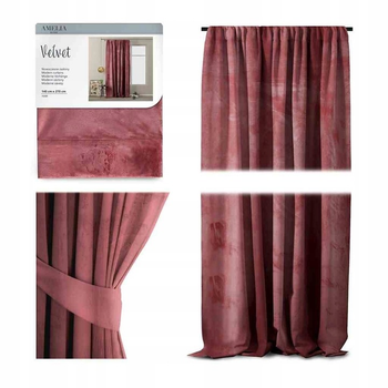 Штора блек-аут AmeliaHome Velvet 140 х 270 см (4251758670151) рожевий