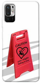 TPU чохол Demsky Caution falling in love для Xiaomi Redmi Note 10 5G / Poco M3 Pro