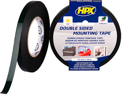 Двусторонняя вспененная лента HPX MOUNTING TAPE 12 мм х 10 м Черная (DM1210)