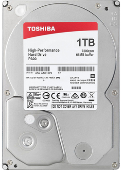 Dysk Twardy Toshiba P300 1TB 7200rpm 64MB HDWD110UZSVA 3.5 SATA III