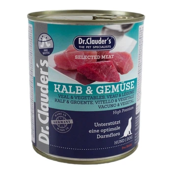 Консерва супер-преміум класу для собак Dr.Clauder's Selected Meat Veal & Vegetables з телятиною та овочами 800 г