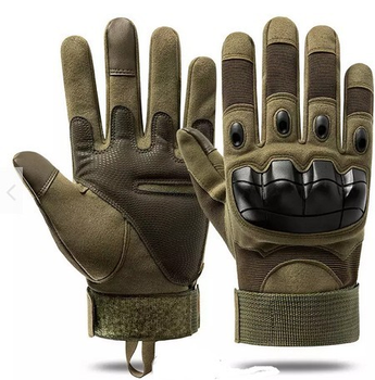 Тактичні рукавички Touchscreen олива повне покриття розмір XL