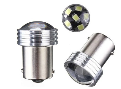 Светодиодная лампа с цоколем 1156 BA15s P21W 6SMD 6SMD 2835 12V с линзой Белая Autoexpect (01410)