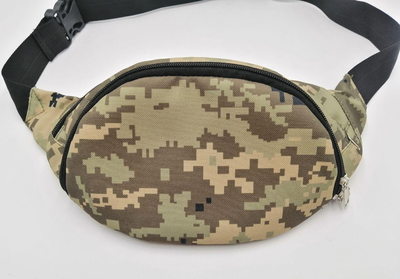 Военная поясная сумка бананка из текстиля тактическая пиксель