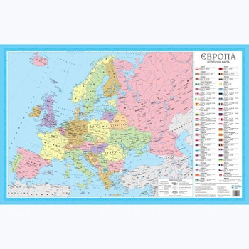 Настенная карта ЕВРОПА. Политическая карта. Масштаб 1:11 000 000