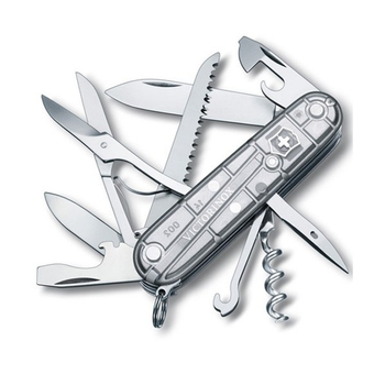 Нож складной швейцарский 91 мм/15 функций Victorinox HUNTSMAN Серый прозрачный