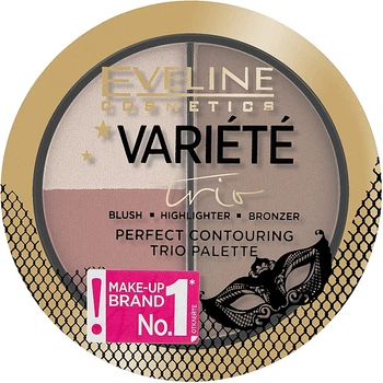 Палетка для контурирования лица Eveline Cosmetics Variete Perfect Coontouring Trio Palette № 02 Medium