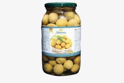 Оливки Athena зеленые с косточкой стекло 1285/750 гр.