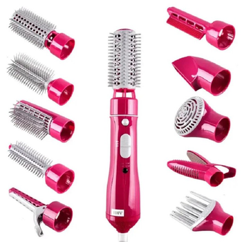 Багатофункціональний фен - стайлер 10 в 1 з насадками Hair Styler Fullcome 87010 850 Вт Рожевий