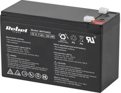 Акумулятор 12V 7Ah BAT0402 150*95*65 REBEL