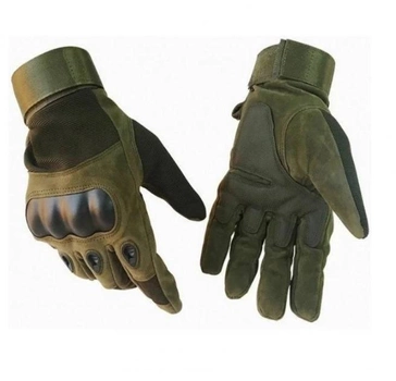 Перчатки Полнопалые Тактические /Военные с Закрытыми Пальцами Зеленые (Олива) ( M )