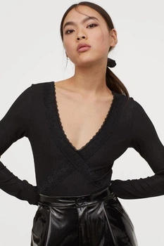 Боди-лонгслив H&M Divided 0820541 M Черный