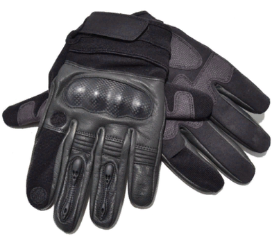 Перчатки тактические кожаные полнопалые Mil-tec с защитой черные (12504402_XL) размер XL