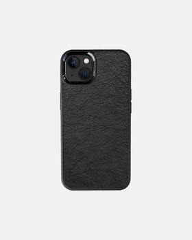 Чохол із чорної шкіри страуса Kartell без фолікул для iPhone 13