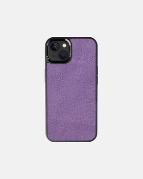 Чохол Kartell із фіолетової шкіри страуса без фолікул для iPhone 13