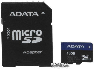 ADATA MicroSDHC 16GB UHS-I SD-adapter (AUSDH16GUICL10-RA1)