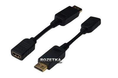 Перехідник Digitus DisplayPort to HDMI (AM/AF) 0.15 м Black (AK-340400-001-S)
