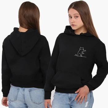 Худи женский парный Пара котов (8921-3960) XL Черный